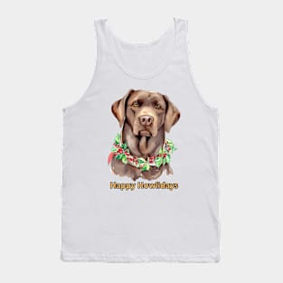 Happy Howlidays Chocolate Labrador Retriever Tank Top